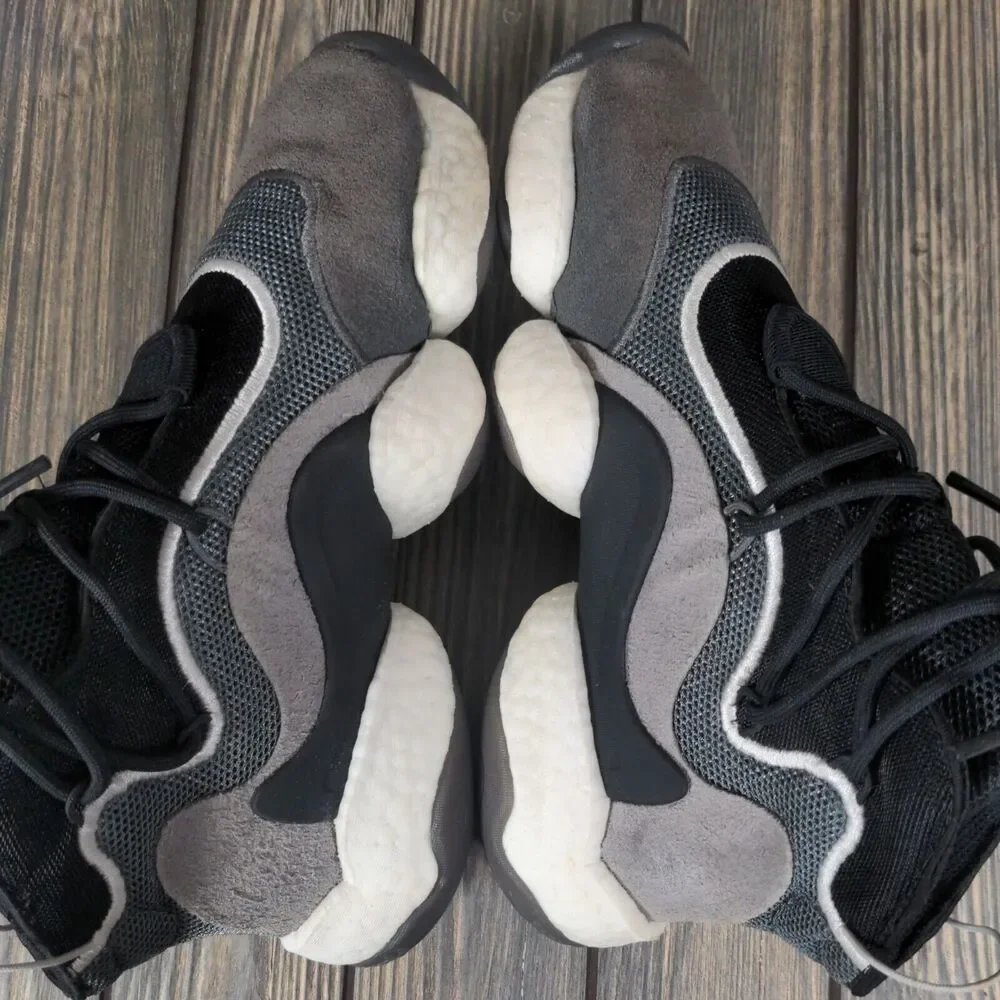 Adidas Crazy Boost BYW Mid Basketball‎ Shoe Sneaker Black Gray Men Teen Sz 6